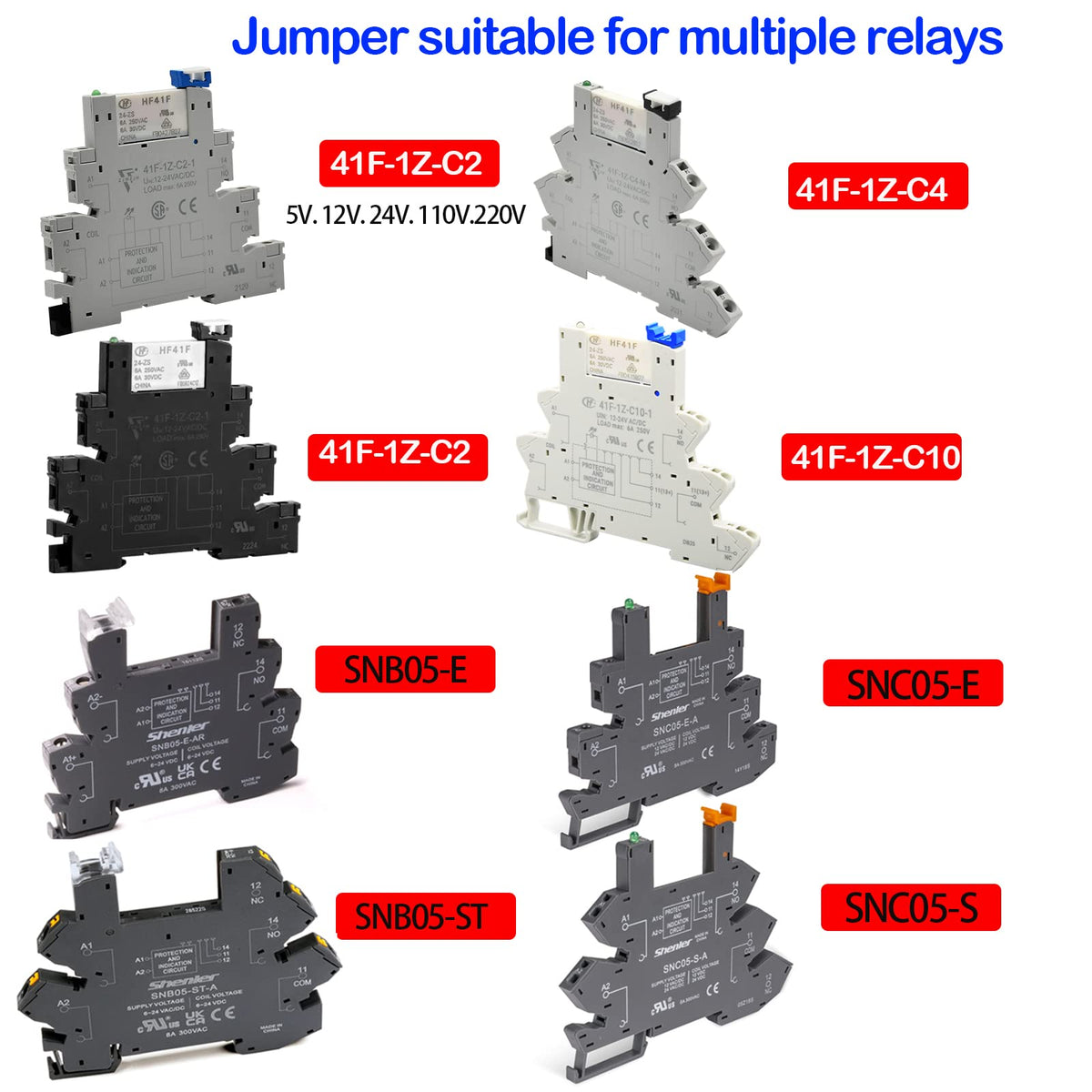Electromagnetic Relay Jumper General Purpose Suitable for Socket HF41F-1Z-C2 Screw Terminal Connector Short Piece Connection Piece Red/Blue/Black 3 PCS
