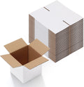 25 Packs Small Shipping Boxes 5X5X5 Inches, White Corrugated Cardboard Boxes