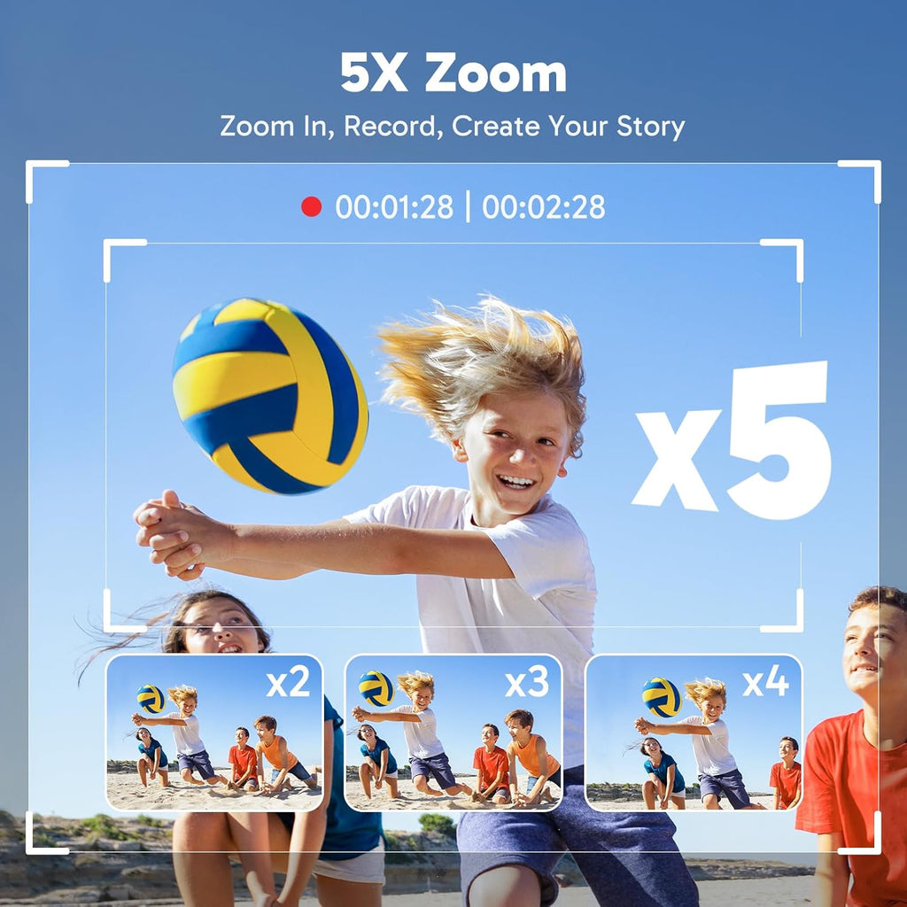 Brave 4 Action Camera 4K 30fps with 64GB MicroSD Card Bundle | 20MP EIS WiFi 170° FOV 5X Zoom Waterproof Underwater