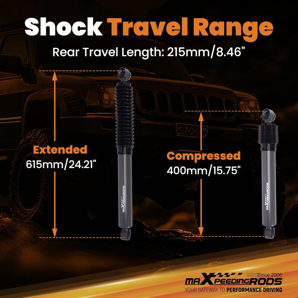 maXpeedingrods 0-2.5" Rear Shocks for Jeep Grand Cherokee WJ 1999-2004