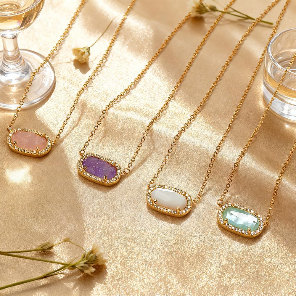 Gold Necklace for Women, 14K Dainty Pendant Choker, Adjustable Chain, Minimalist Gift for Birthday Valentine's Day