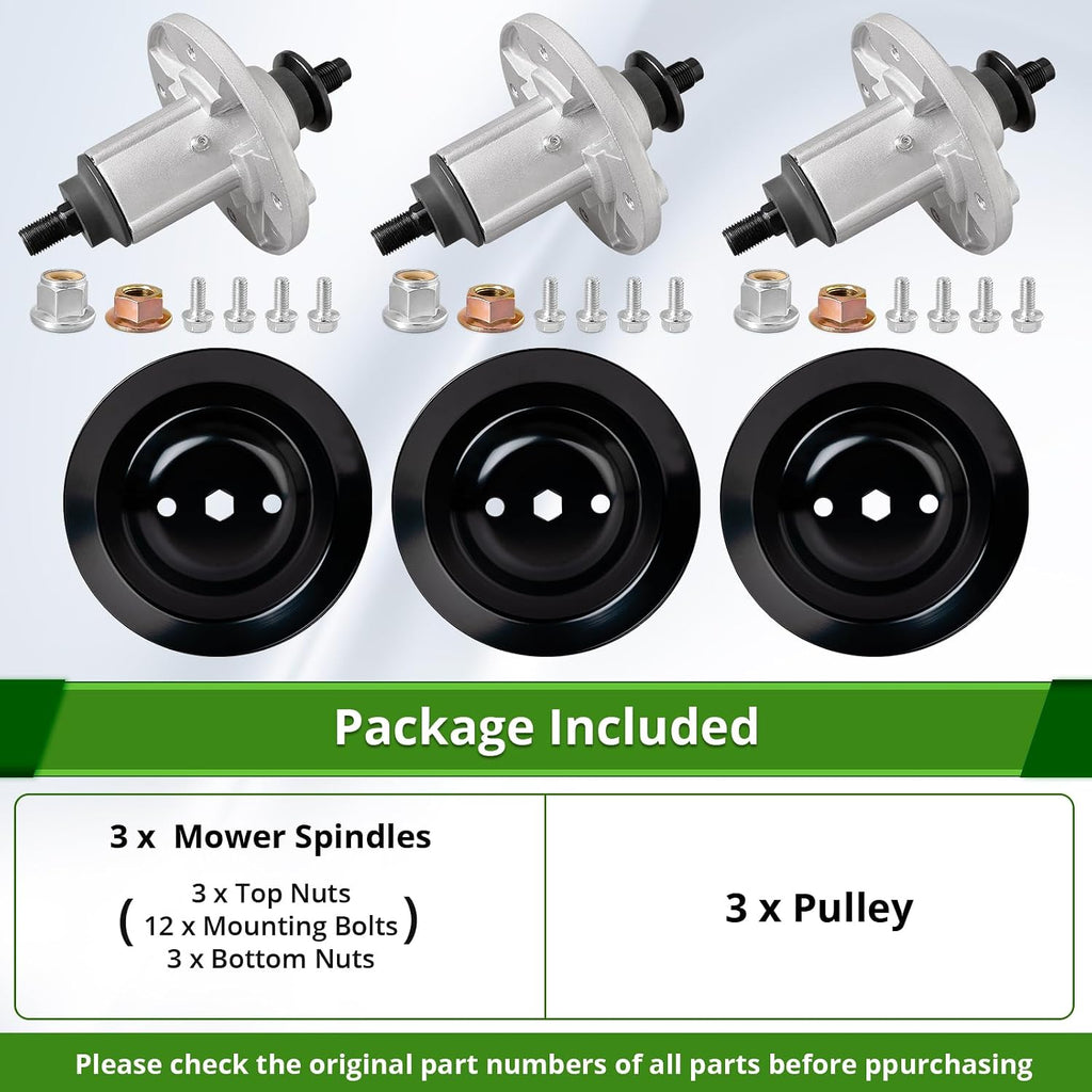 GY20454 Spindle Assembly with GX21381 Pulley for 54" Mower Deck, Compatible with John Dee-re D170 E180 LA150 LA175