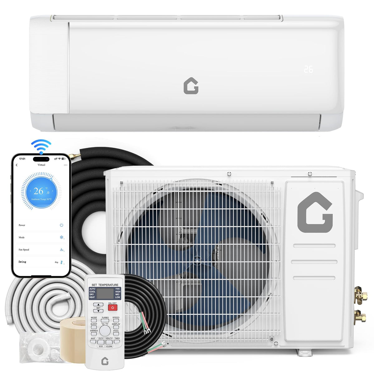 SEER 22 12000BTU 115V Mini Split Air Conditioner with WiFi