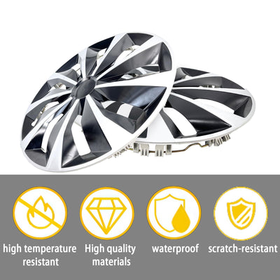 Hubcap Wheel Covers Hub Caps 13 Inch Set of 4 Black & Silver Universal Wheel Rim Cover R13 Stylish Car Decor Wheel