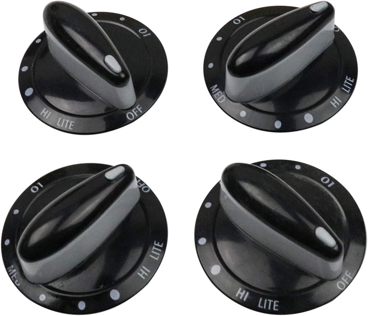 BestParts 74011287 Surface Gas Range Burner Control Knob - Black - 4 Pack