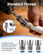 AEXENGONIC 3PCS Pipe Tapping and Threading Tool, 1/2" 3/4" 1" Threading Kit