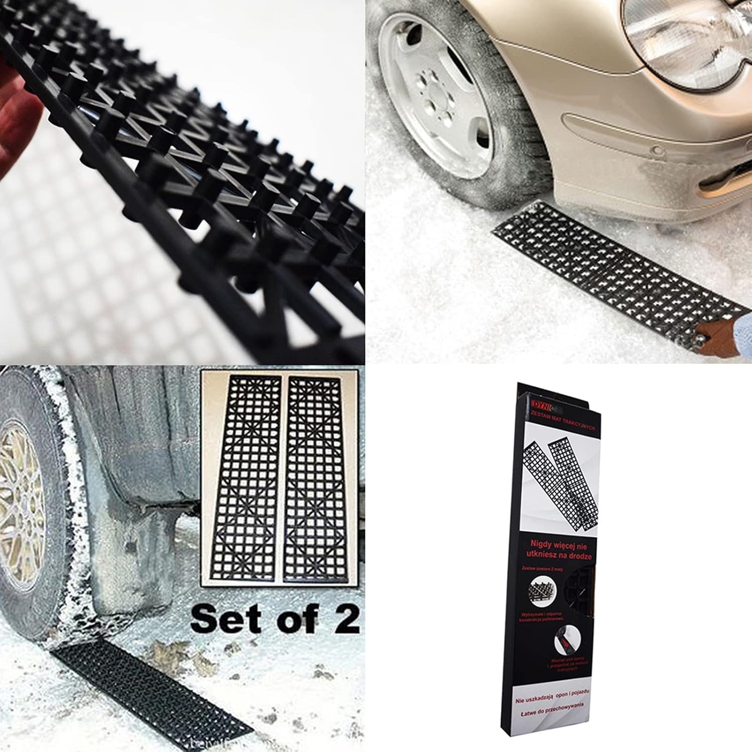1 Pair All-Weather Auto Tire Traction Mat Tire Grip Aid Car Truck Off-road Escape Unstuck Vehicle From Snow Ice Mud