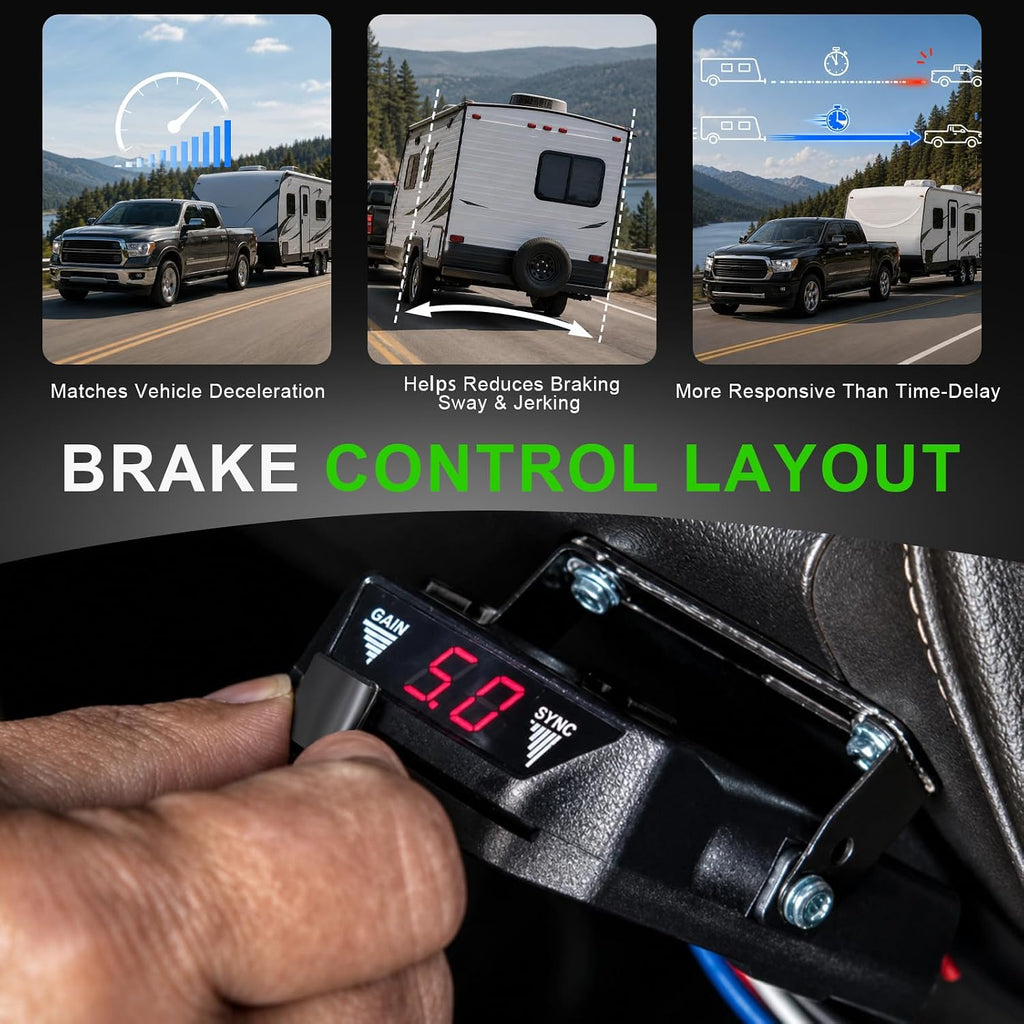 8508211 Proportional Trailer Brake Controller for 1-4 Axle Trailers 2/4/6/8 Brakes, Replaces Brake-EVN 8508220