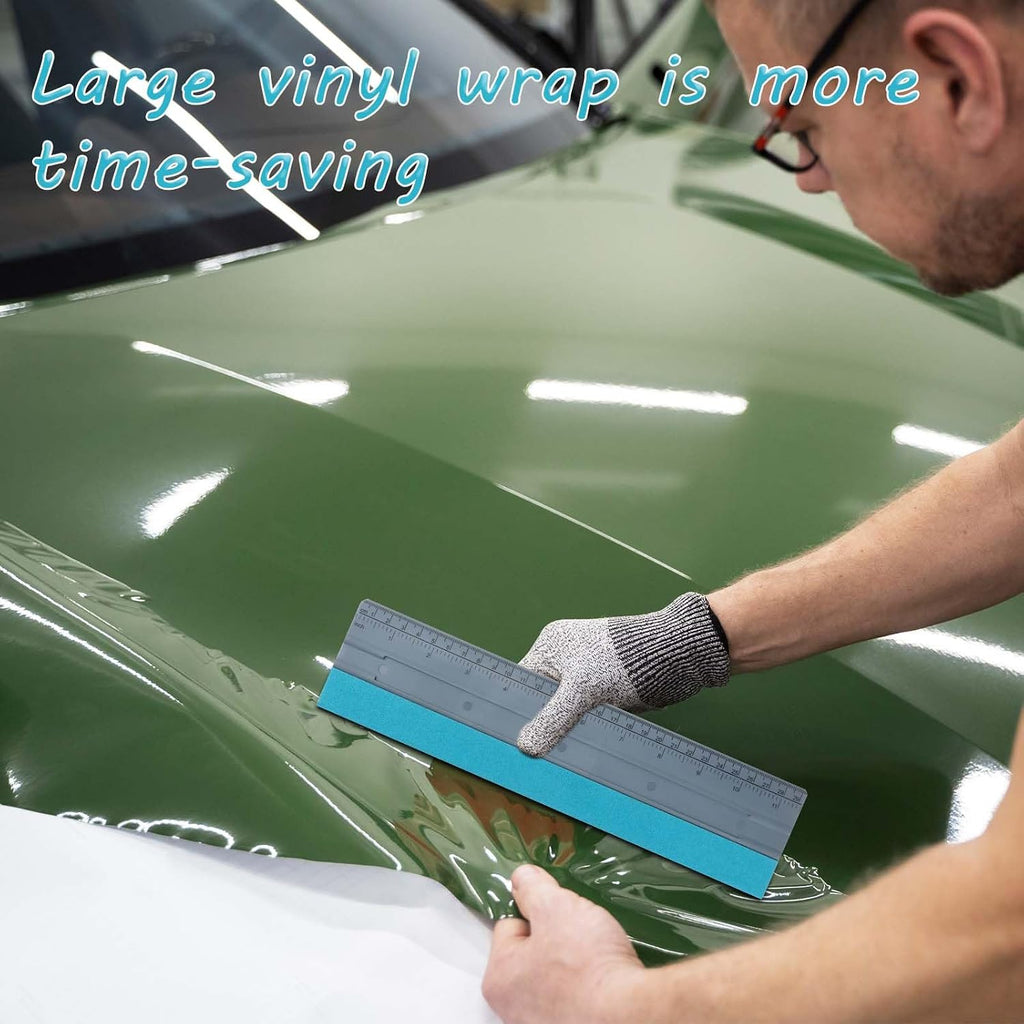 Felt Squeegee, 1Pcs 12 Inch Vinyl Squeegee Tool Wallpaper Tools Window Tint Squeegees, Universal with 30CM Scale