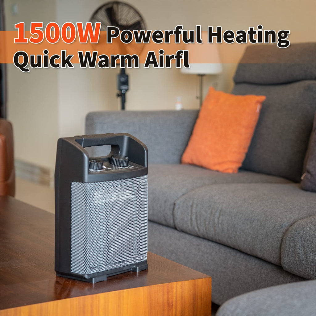 1500W Electric Utility Space Heater BTU 5120 with Thermostat Control