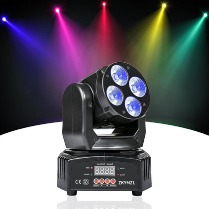RGBWA/UV 6 in 1 LED Stage Lighting Mini 50W Wash Rotating Light Moving Head dj Lights with DMX512 for Parties Disco