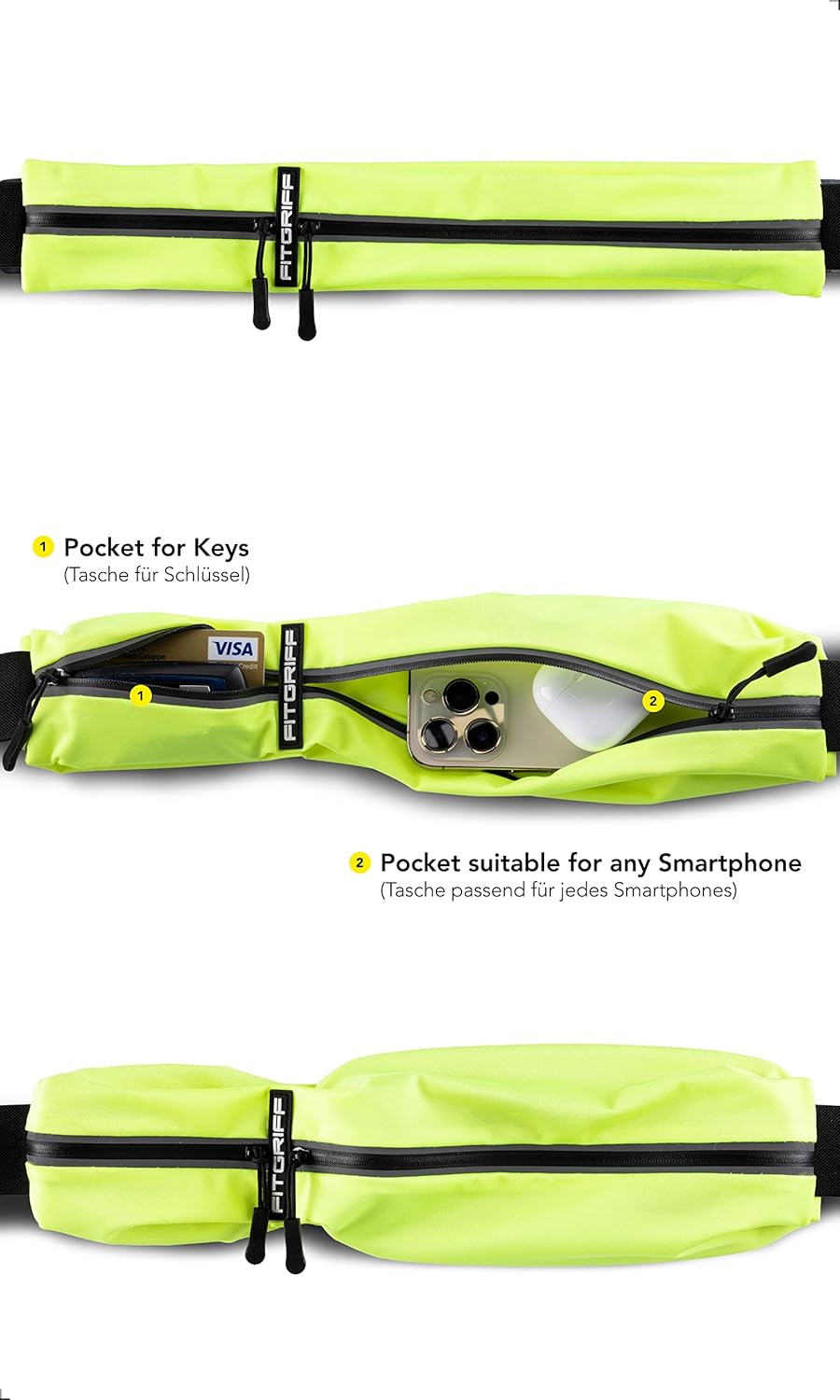 Running Belt for Men & Women - Secure Jogging Pouch for Phone, Keys & Essentials