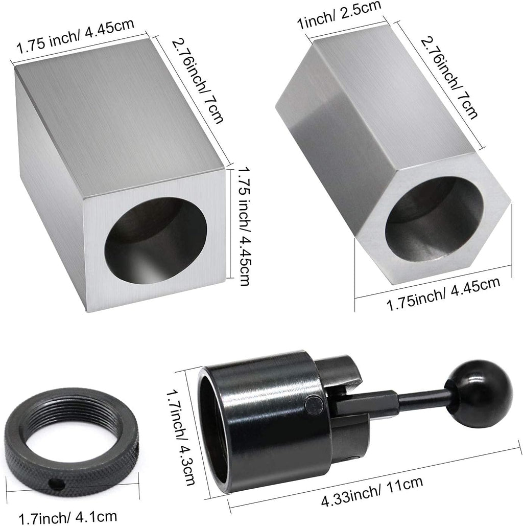 KEILEOHO 5C Collet Block Set, 5C Collet Closer, Compatible with Round/Hex/Square 5C Collets Block for Lathe & Milling
