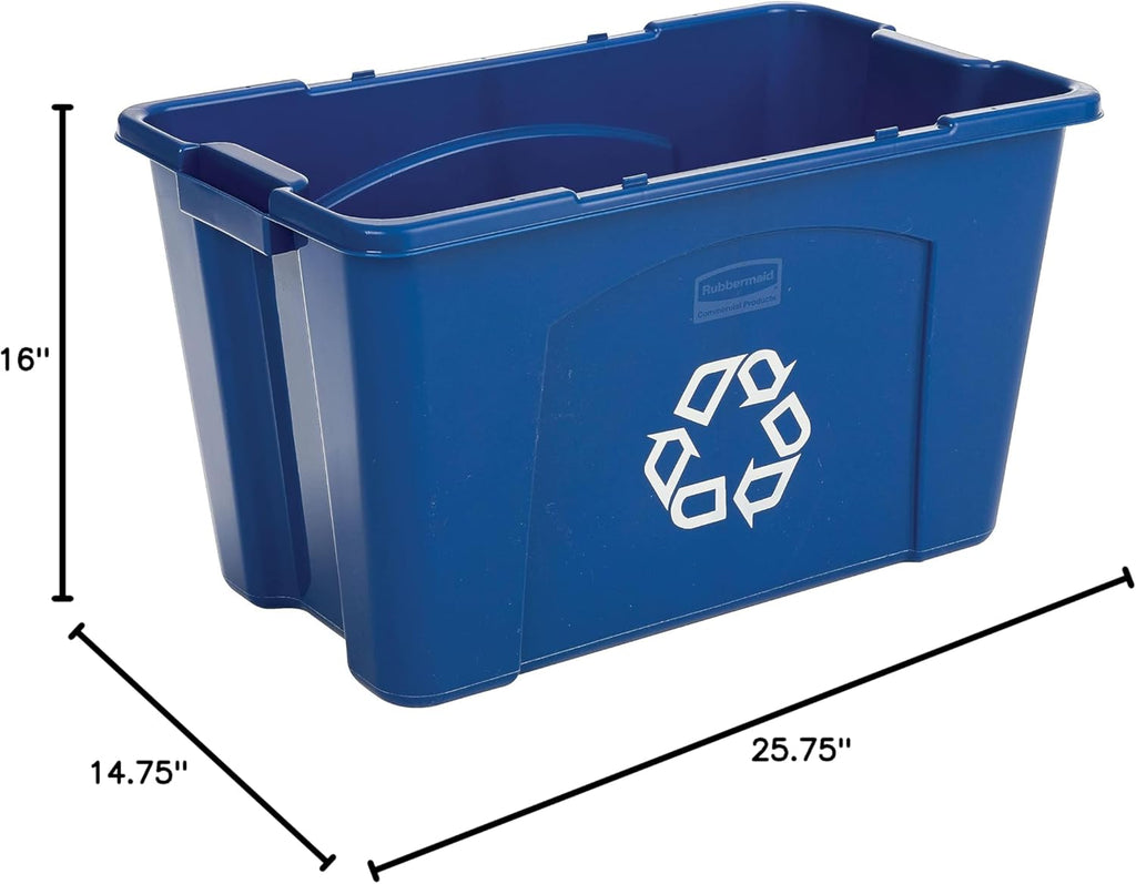 Recycling Bin/Box for Paper and Packaging, Stackable, 18 GAL, for Indoors/Outdoors/Garages/Homes/Commercial