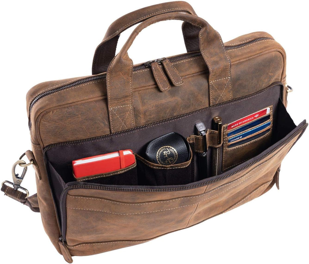 Leather briefcase 16 inch Laptop Messenger Bag for Men and Women Best Office Satchel Bag