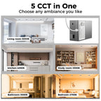 12 Pack 6 Inch Black 5CCT LED Canless Recessed Ceiling Light