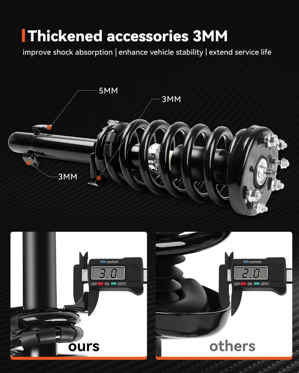PROEZE Front Strut Assembly for 2008-2012 Accord, Shock Absorber Front with Coil Springs Replace 172562L,172562R, Driver and Passenger Side, 2PCS