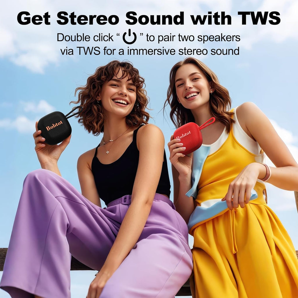 Portable Bluetooth Speakers Wireless, IPX7 Waterproof Mini Speaker with 16 Hours Playtime, Loud Stereo Sound, TWS