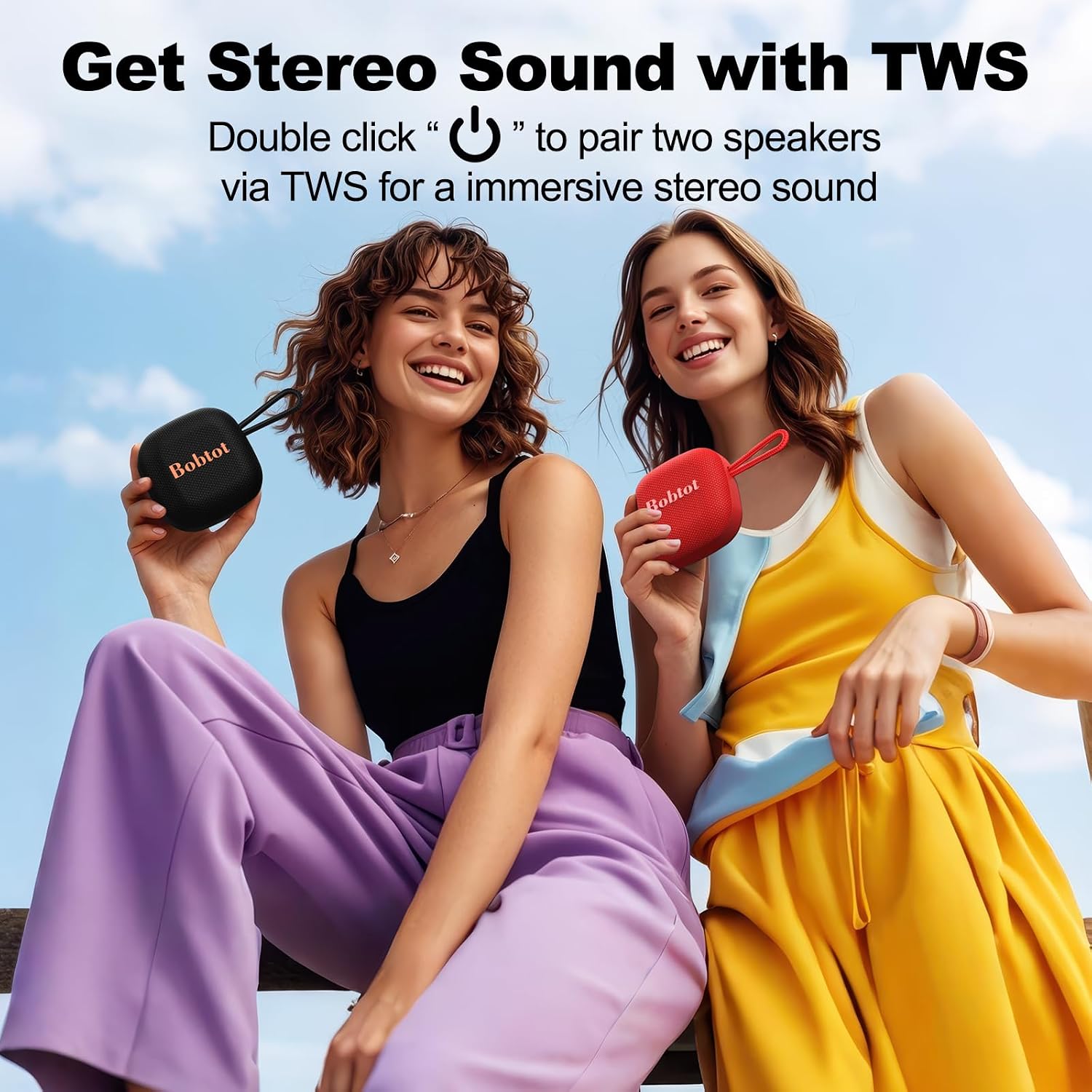 Portable Bluetooth Speakers Wireless, IPX7 Waterproof Mini Speaker with 16 Hours Playtime, Loud Stereo Sound, TWS