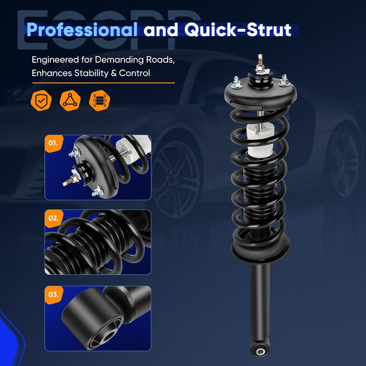 ECCPP Complete Struts Spring for 2003-2007 for Honda for Accord