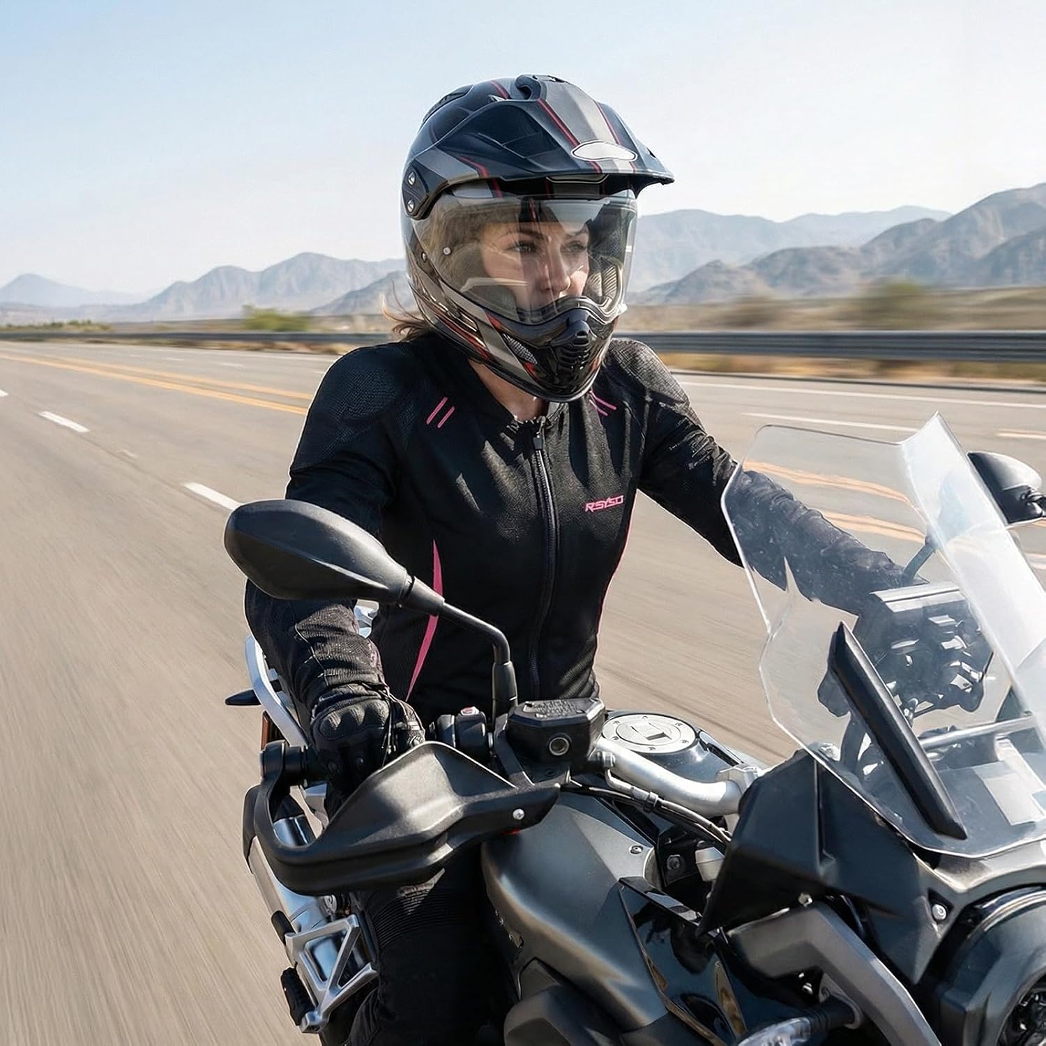 Women's Mesh Motorcycle Jacket with CE Certified Protective Jacket Motorcycle Riding Shirt for Motorcycle Bicycle