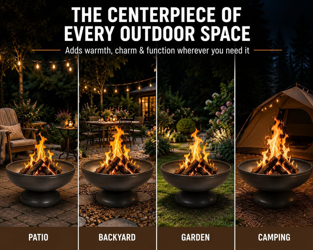 Liberty 24” Wood Burning Fire Pit Carbon Steel Outdoor Bowls
