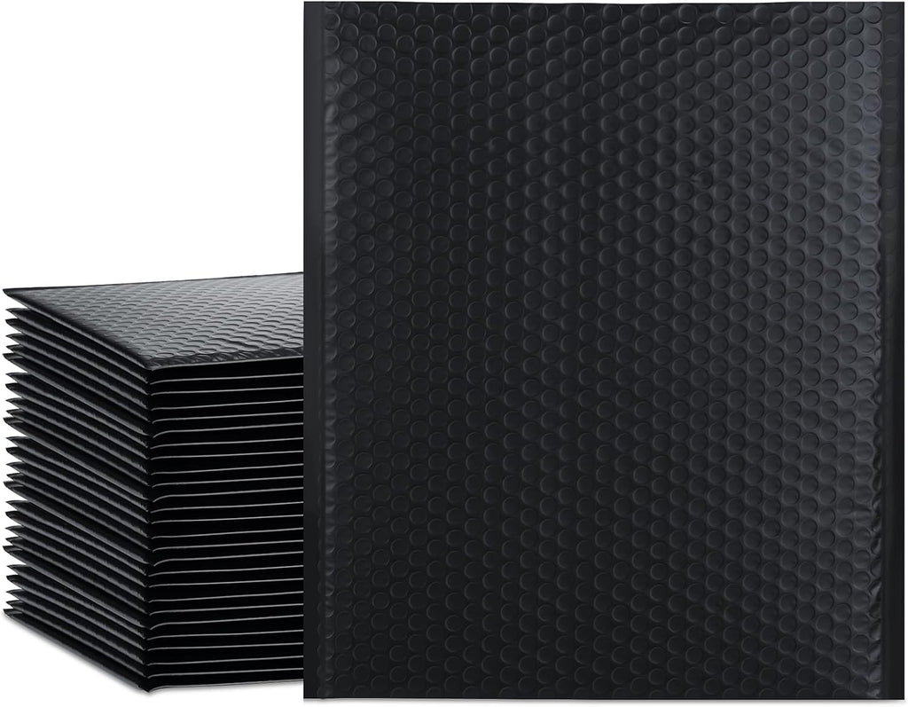Large Bubble Mailers 12x16" 25 Pack Usable Size 12x15" Black Padded