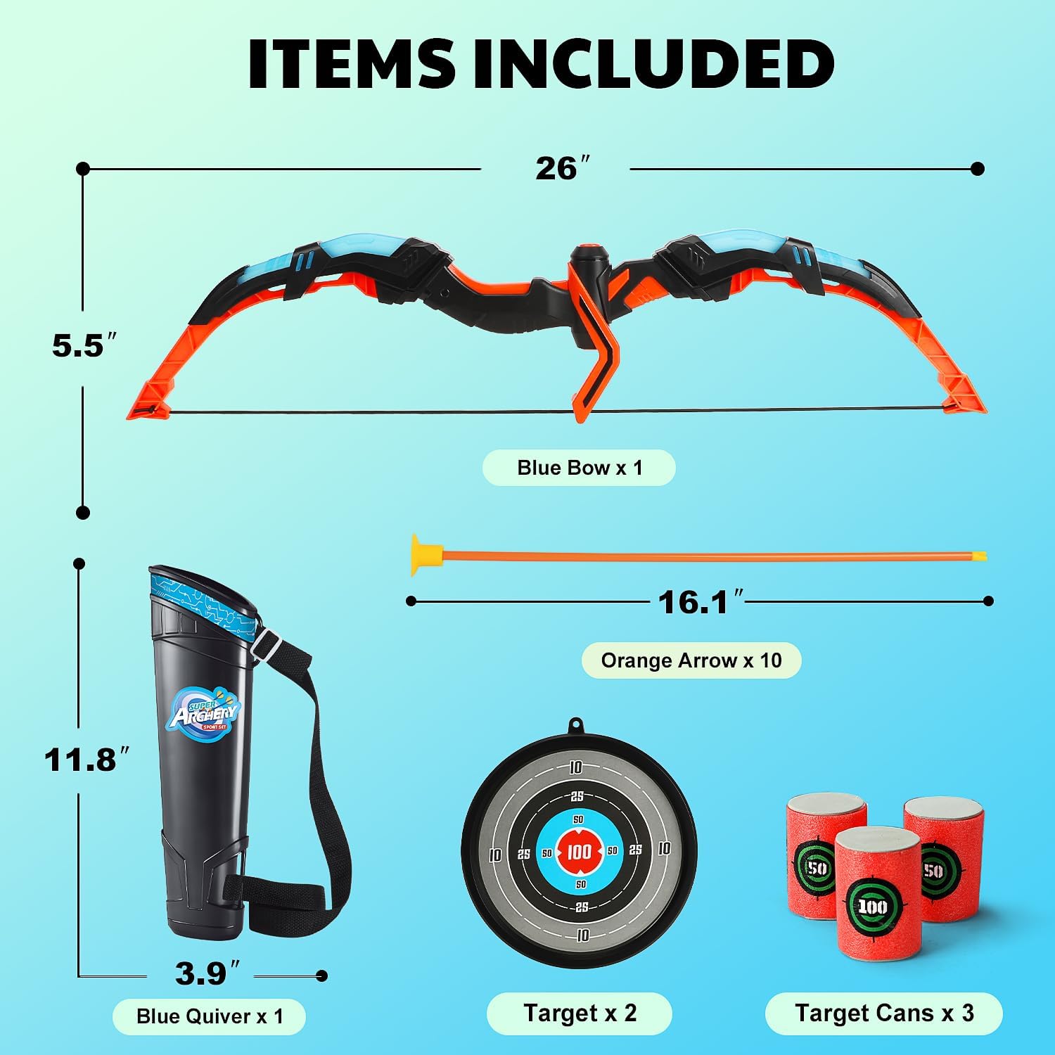 Bow and Arrow Toys for Kids 4 6 8 12, Light Up Kids Bow and Arrow Set, Kids Archery Bows Set for Kids with Targets