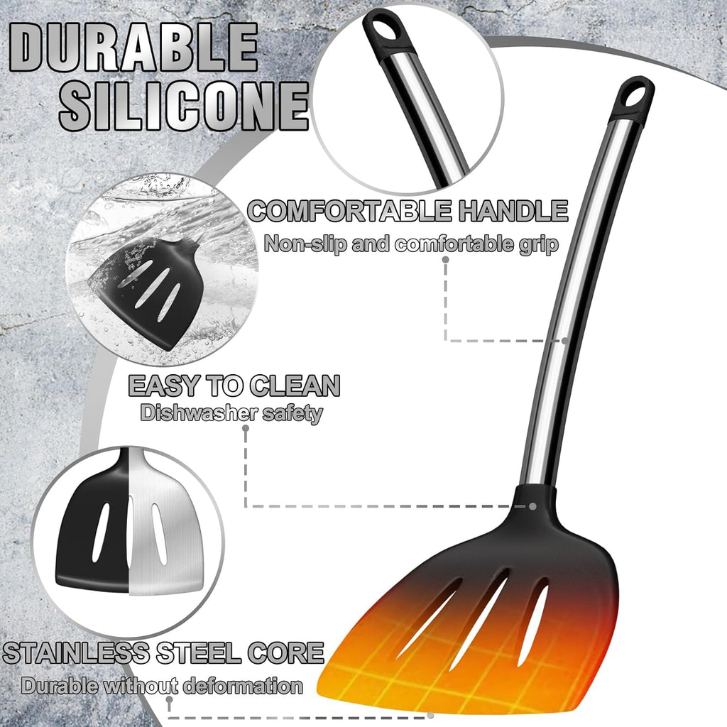 Thickened Kitchen Utensils Set- Silicone Cooking Utensils Set for Nonstick Cookware-Silicone Spatulas Set, Heavy Duty