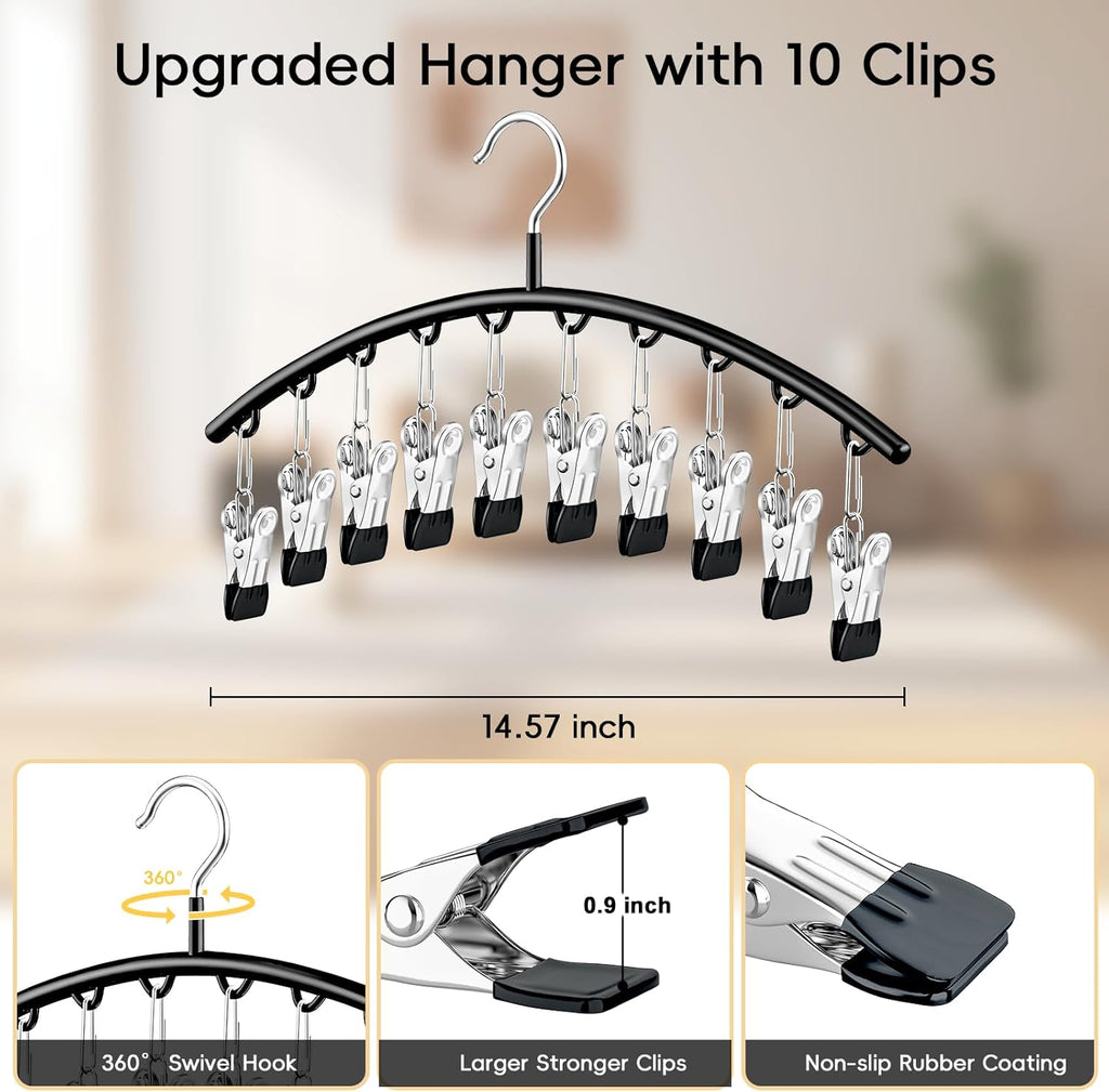 4 Pack Space Saving Hangers，2Pack Tank Top Hanger and 2Pack Leggings Organizers for Closet Pants Hangers with 20