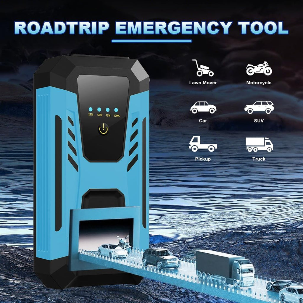 12v Jump Starter for 10.0L Gas/8.0L Diesel, 6000A Peak Car Battery Jumper Starter Portable, IP66 Waterproof Jump Box