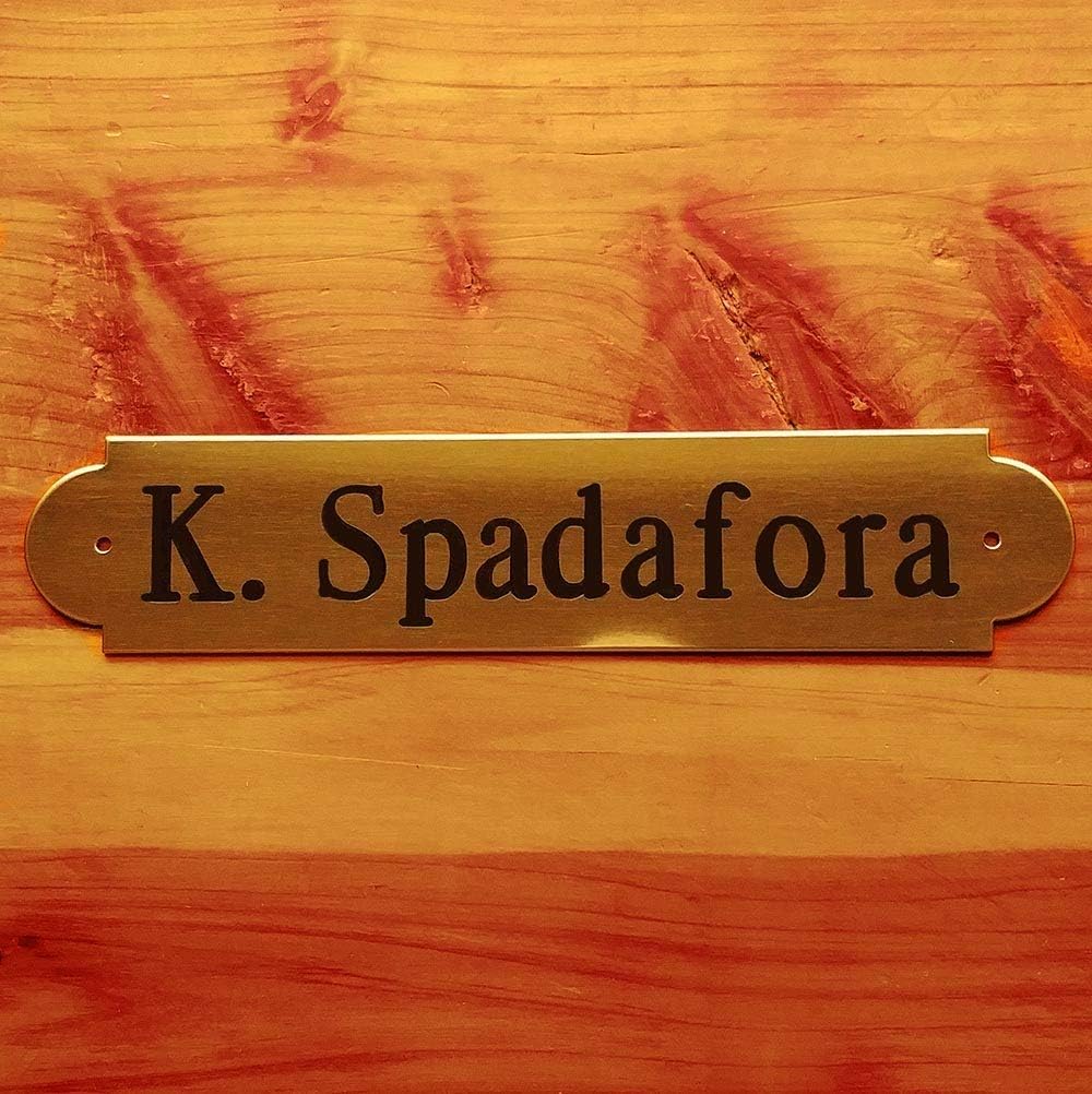 TACK TRUNK PLATE XXLARGE 6 1/2" x 1 3/8" x .050" Thick Notched Brass or Nickel Silver Name Plate Custom Engraved