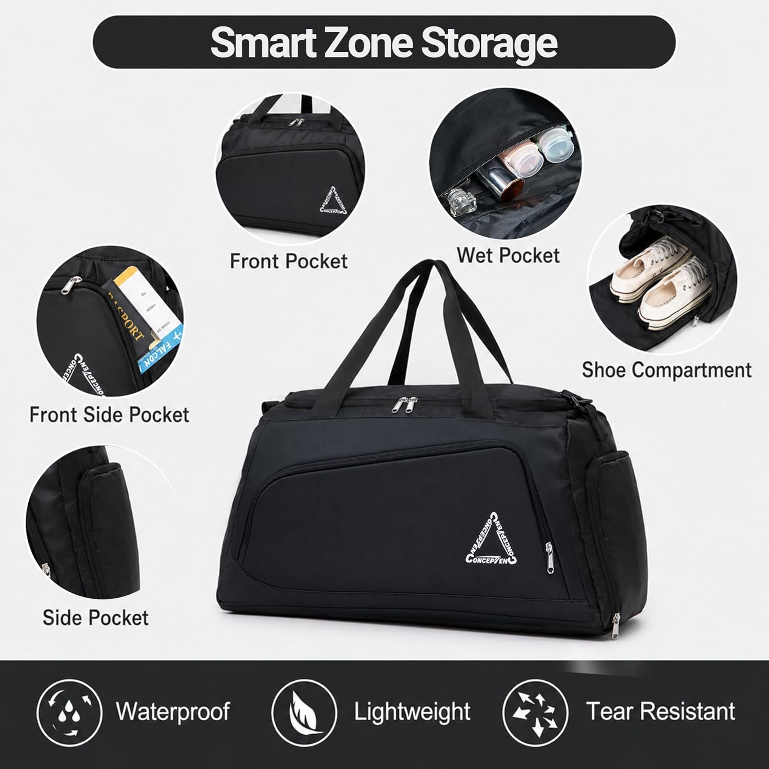 Luggage Sets, 5 Piece Durable Suitcase Set with Spinner Wheels, ABS Hard Shell Lightweight Luggage with TSA Lock