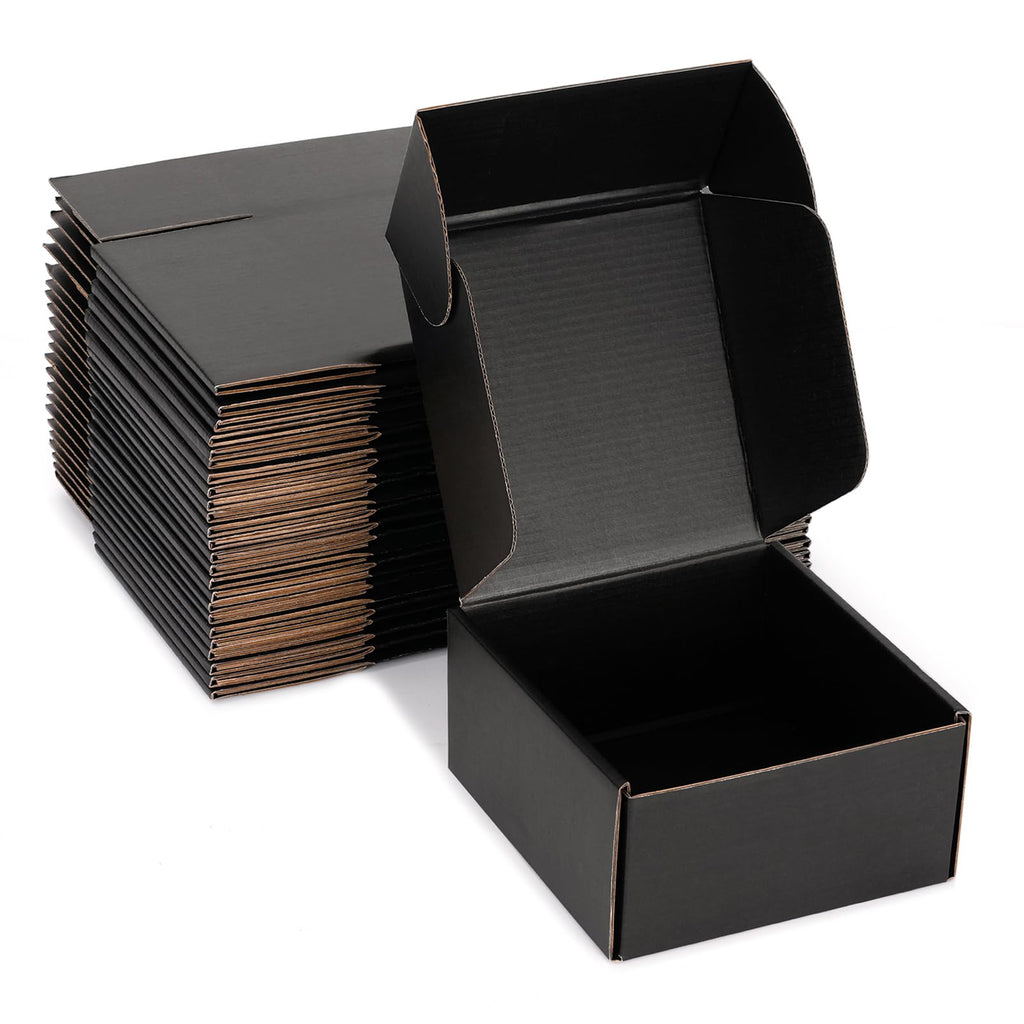 Black Shipping Boxes 6x6x3 Inches, 20 Pack