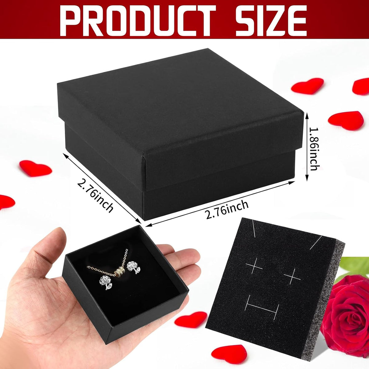 24pcs Jewelry Gift Boxes, Black Small Packaging for Jewelry Storage