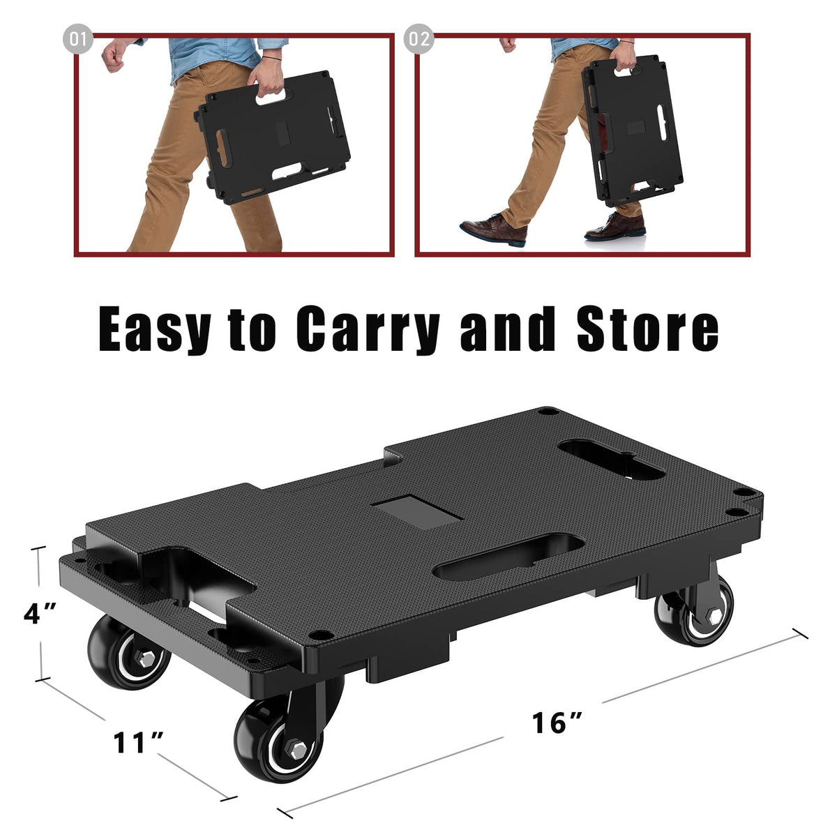 Furniture Mover Dolly 4 Wheels Heavy Duty, 440Lbs Capacity, 1 Pack