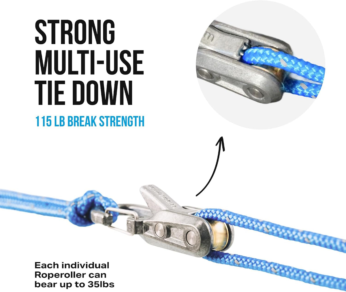 Original Rope Tensioner with Reflective Cord & Case, 6 Pack