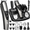 Beard Trimmer for Men: Professional Barber Hair Clippers - 12-in-1 Cordless Grooming Kit - Waterproof Electric Razor