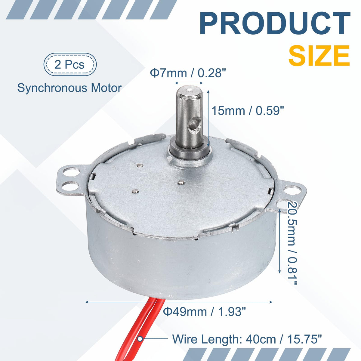 MECCANIXITY 2Pcs TYC-50 Synchronous Motor AC12V 50/60Hz 30-36RPM 4W