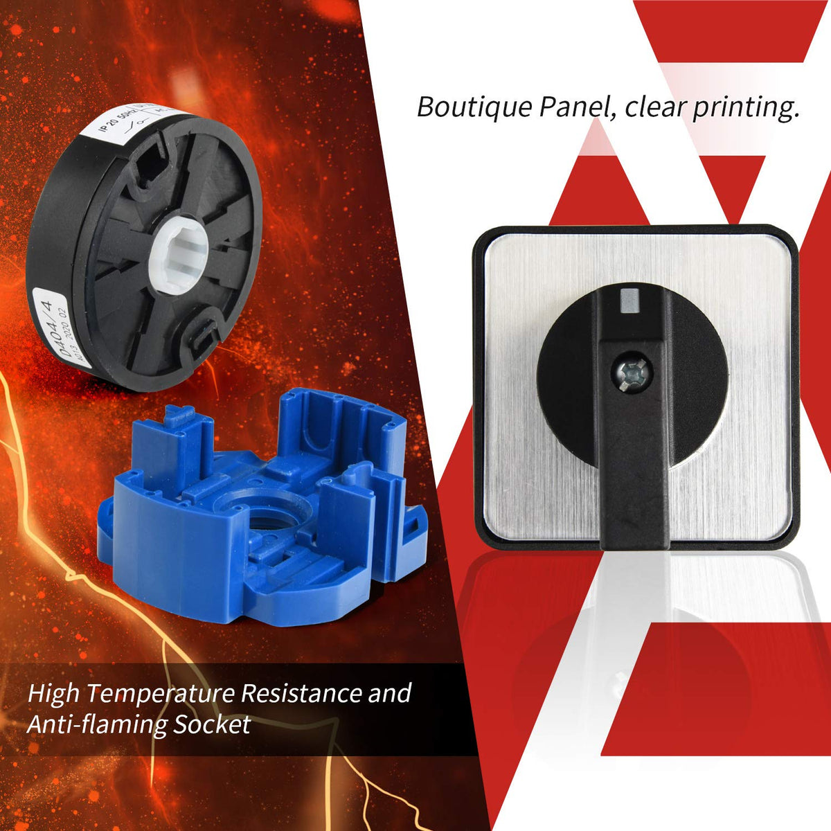 APIELE Changeover Selector Switch 3 Position 440V Universal Rotary Cam Selector (20A 12 Terminal)