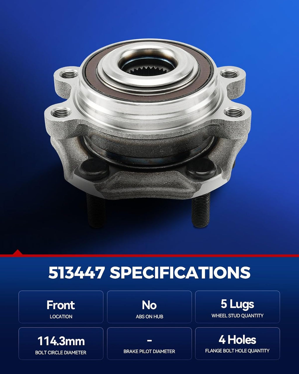 KAX 513447 Front Wheel Bearing Hub Assembly for 2019-2023 Nissan Altima