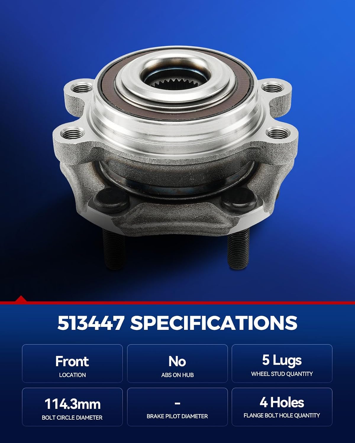 KAX 513447 Front Wheel Bearing Hub Assembly for 2019-2023 Nissan Altima