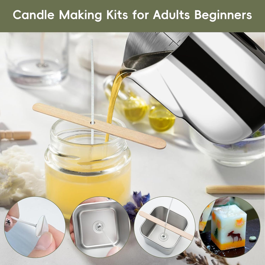 Candle Making Kit with Hot Plate, for Beginners | Candle Making Supplies, Set Includes Wax Melting Pot, Stirring
