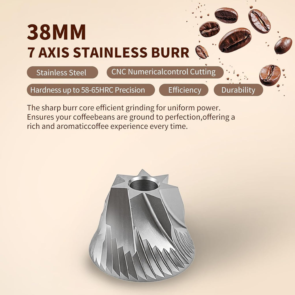 Manual Coffee Grinder, Portable Hand Coffee Mill - 25g Capacity | CNC Stainless Steel Conical Burr, Internal