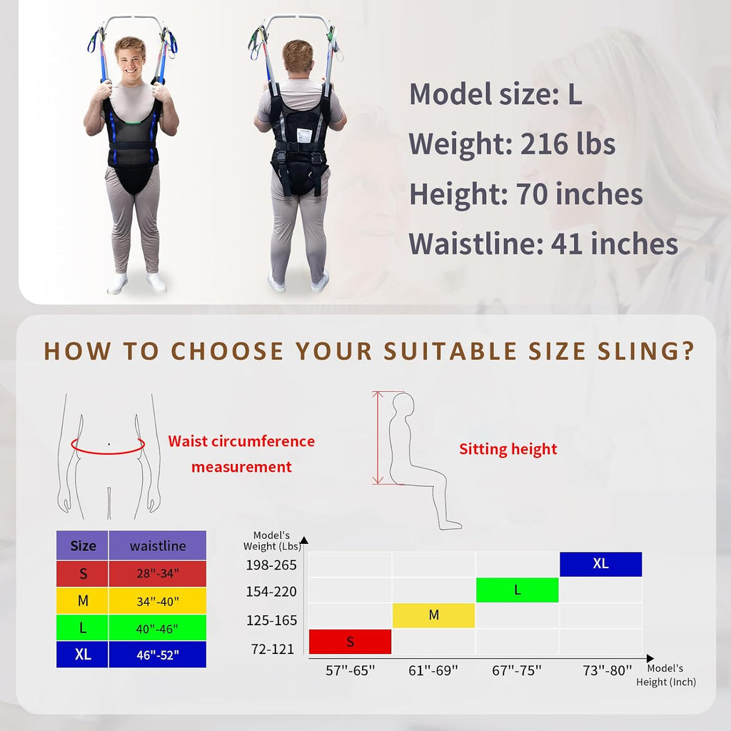Patient Lift Sling Medical Transfer Sling for Patient Walking Training, Working Aids for Ambulation Support Training