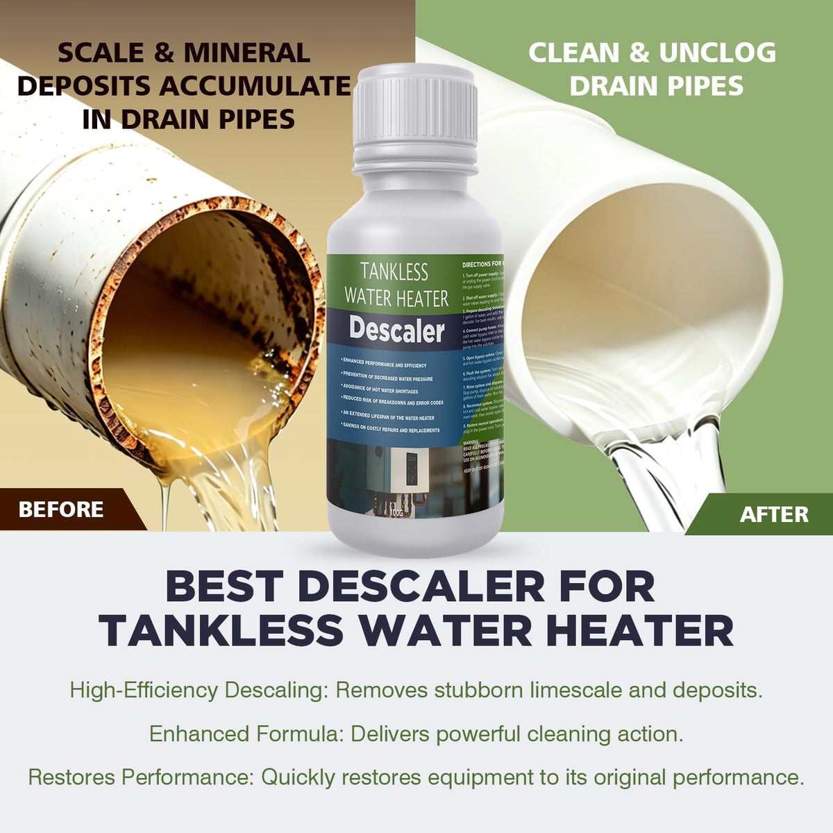 4-Pack Tankless Water Heater Descaler - Removes Limescale