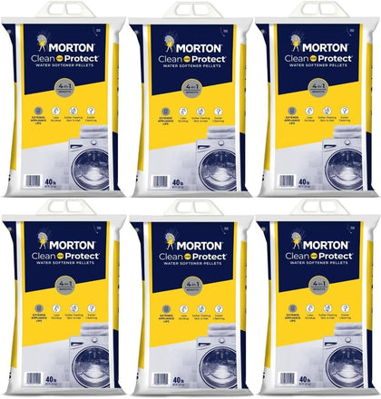 Morton Clean and Protect Water Softener Salt Pellets, 40 LB Bag- MYNERK (6), White