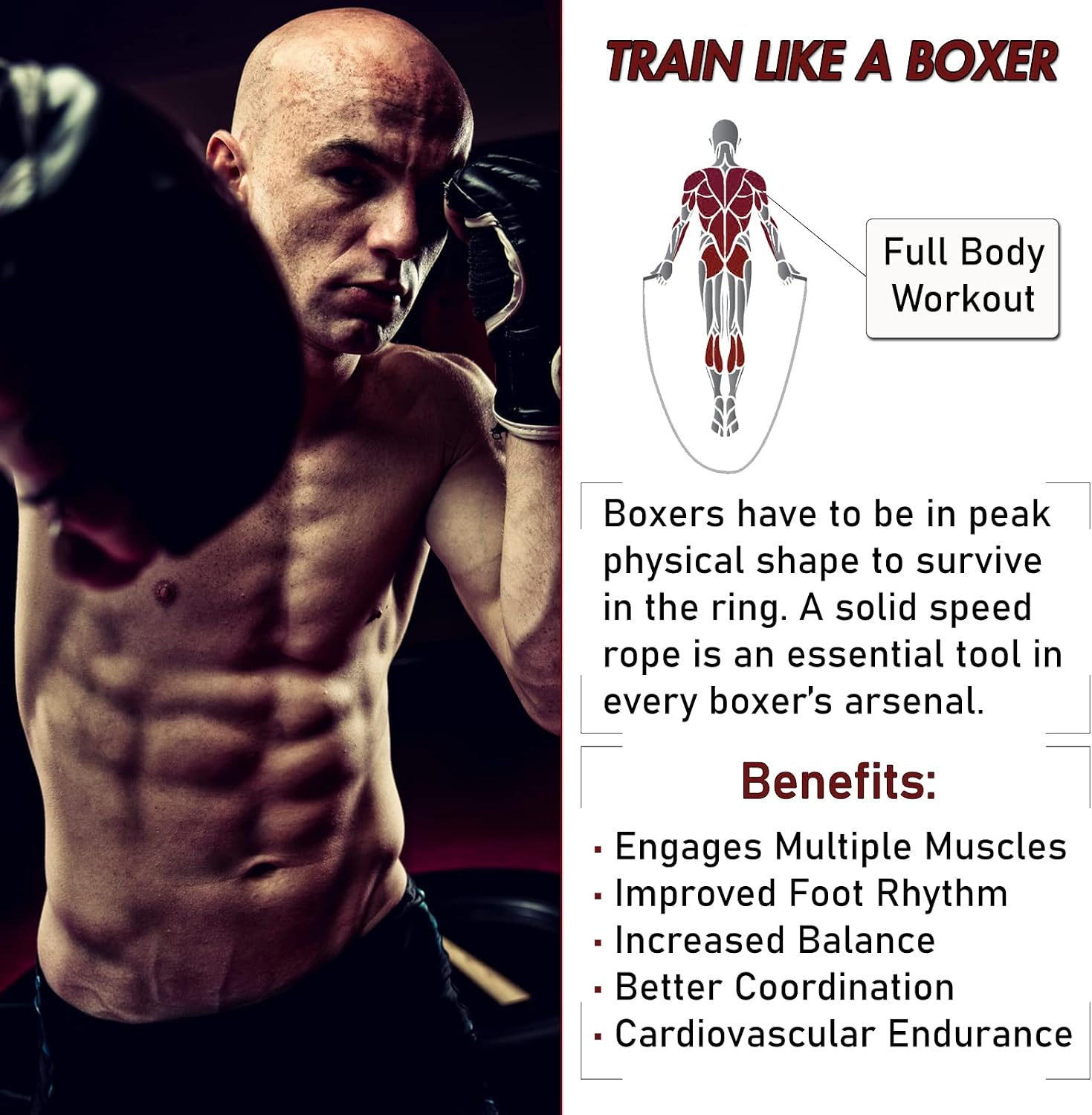 Boxer Speed Rope, Lightweight PVC Skipping,Jumping Rope, Non-Slip PVC Plastic Handles and Matte Coated Tangle-Free