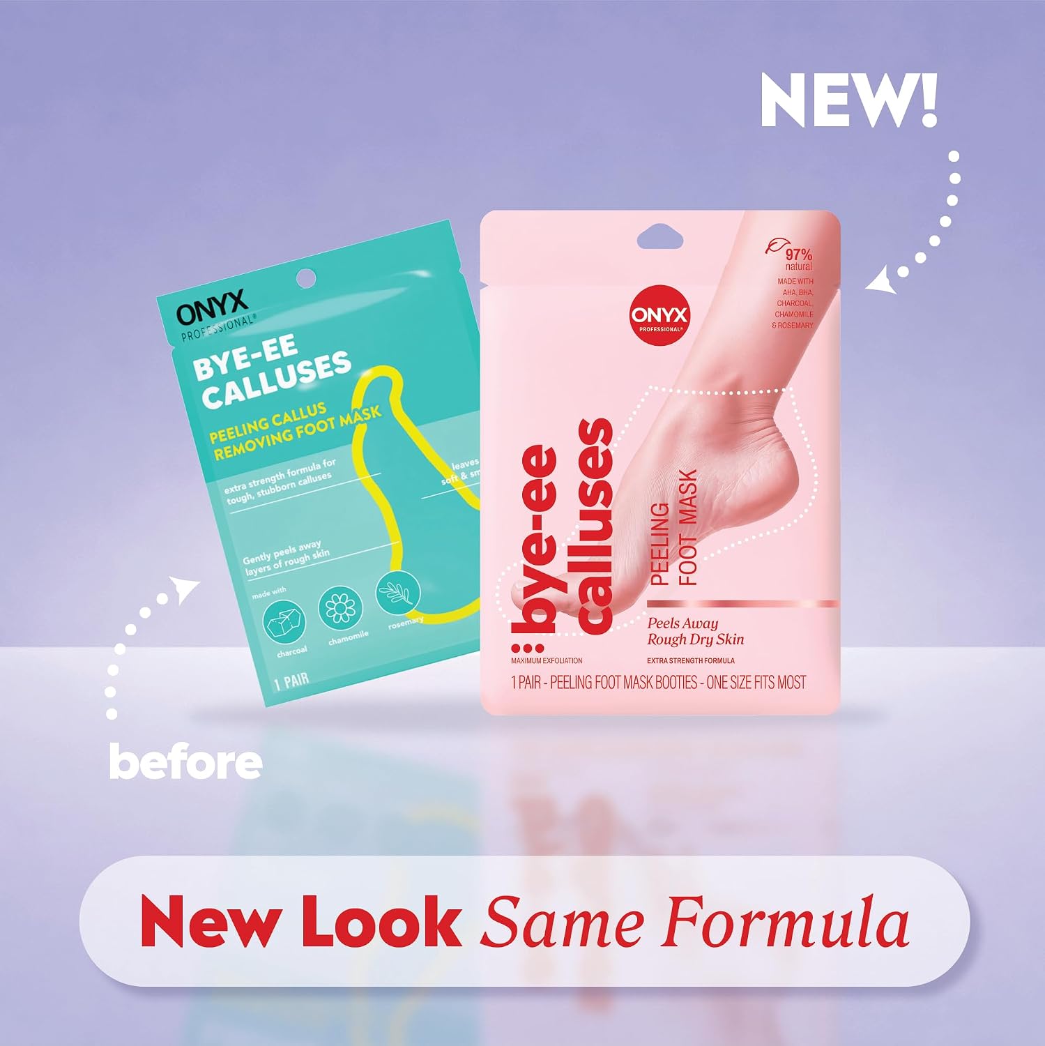 Foot Peel Mask Callus Remover, 2 pack - Dead Skin Remover, Foot Exfoliator, Cracked Heel Treatment, Peeling Callus