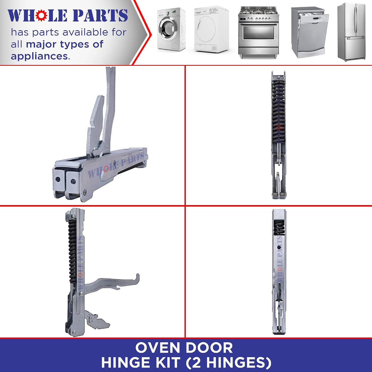 Whole Parts Upgraded 2-Piece Oven Door Hinge Kit Part# 00487746